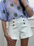 Short à pont ORAIJE - denim blanc
