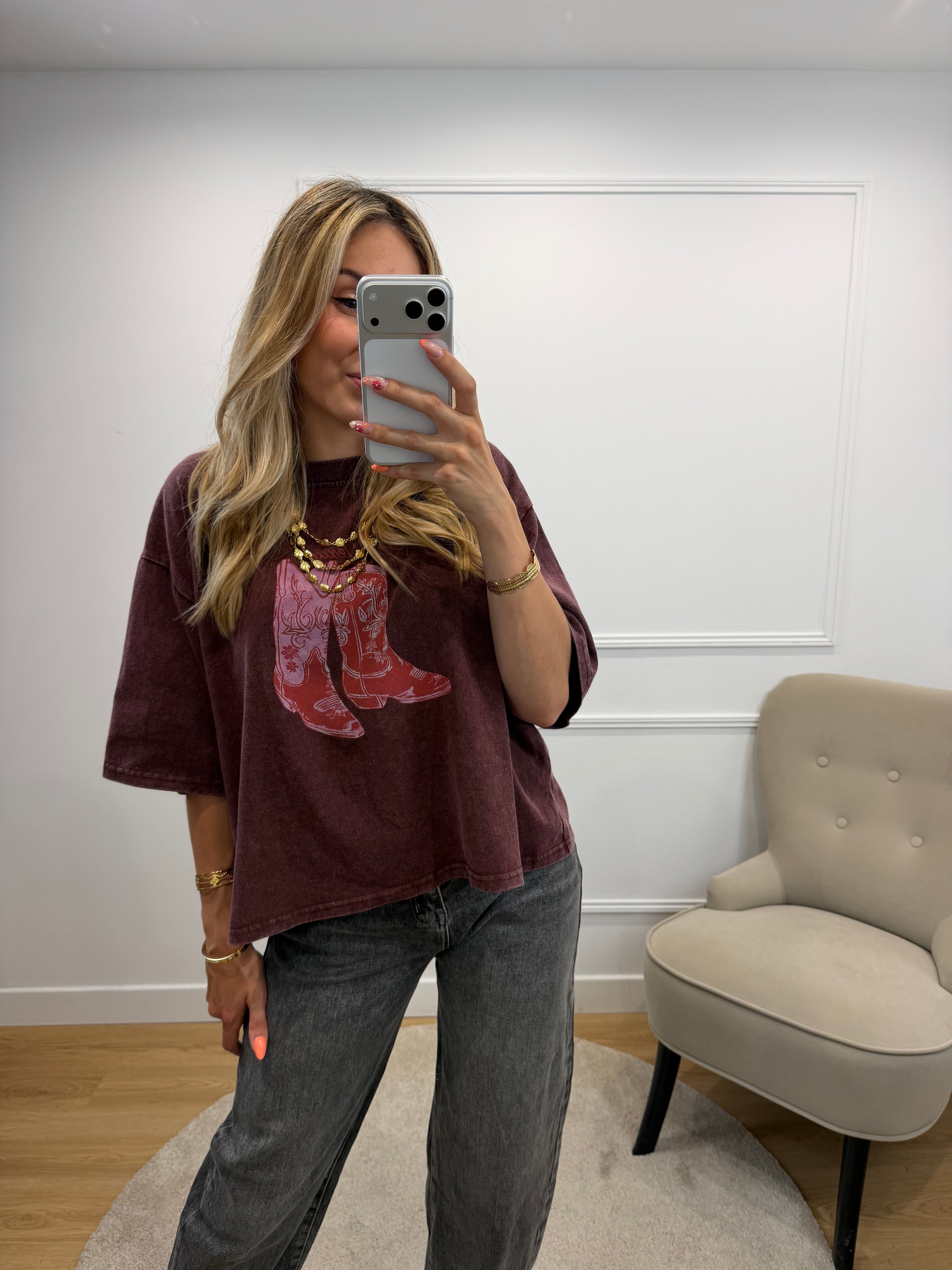 T-shirt Santiags - Bordeau