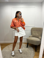 Jupe short en jean ORAIJE - Blanc