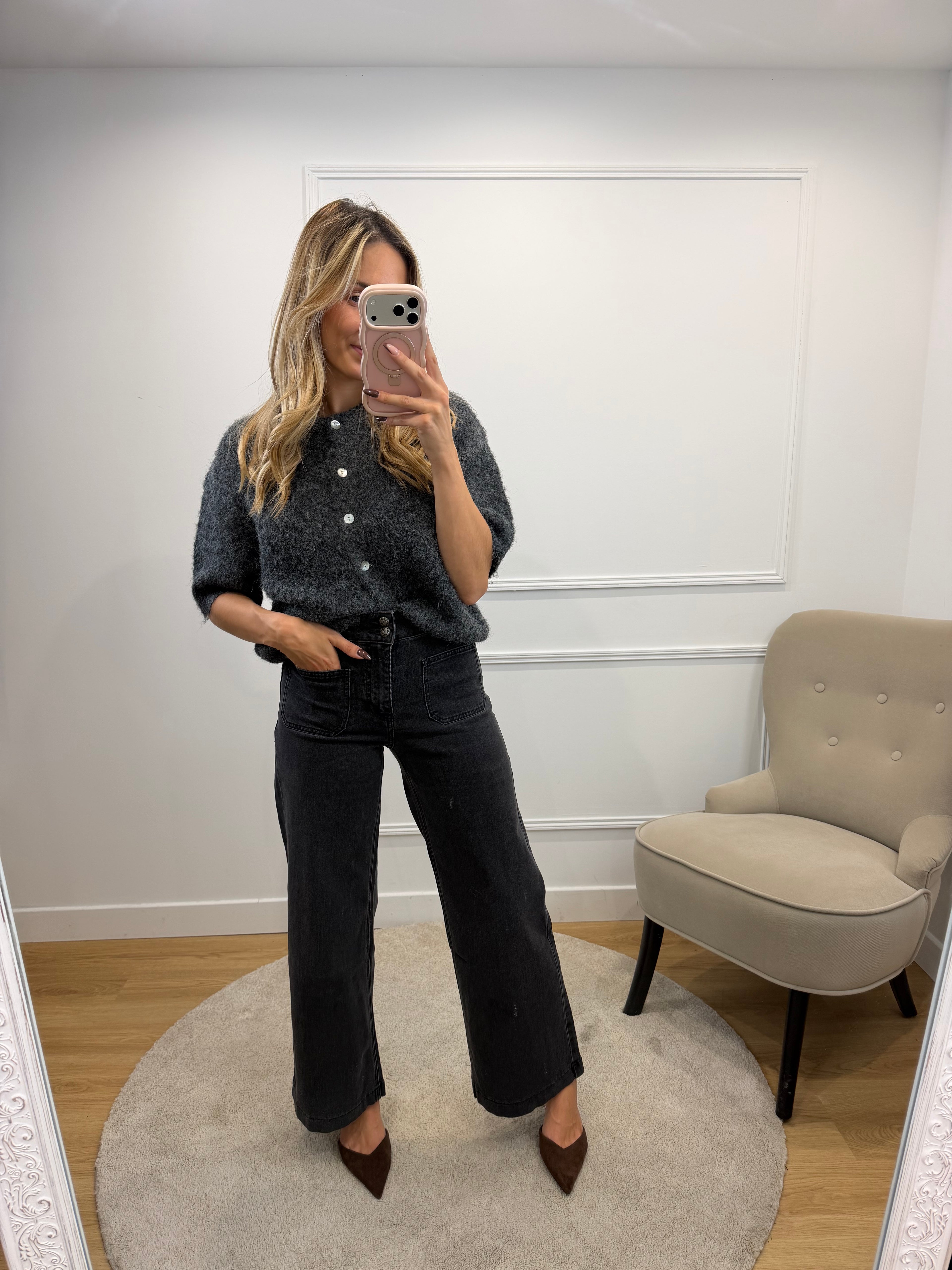 Jean WIDE LEG - GRIS