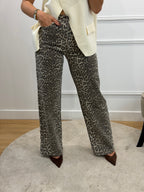 Jean WIDE LEG - LEOPARD