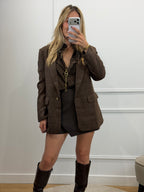 Blazer à carreaux - CHOCO