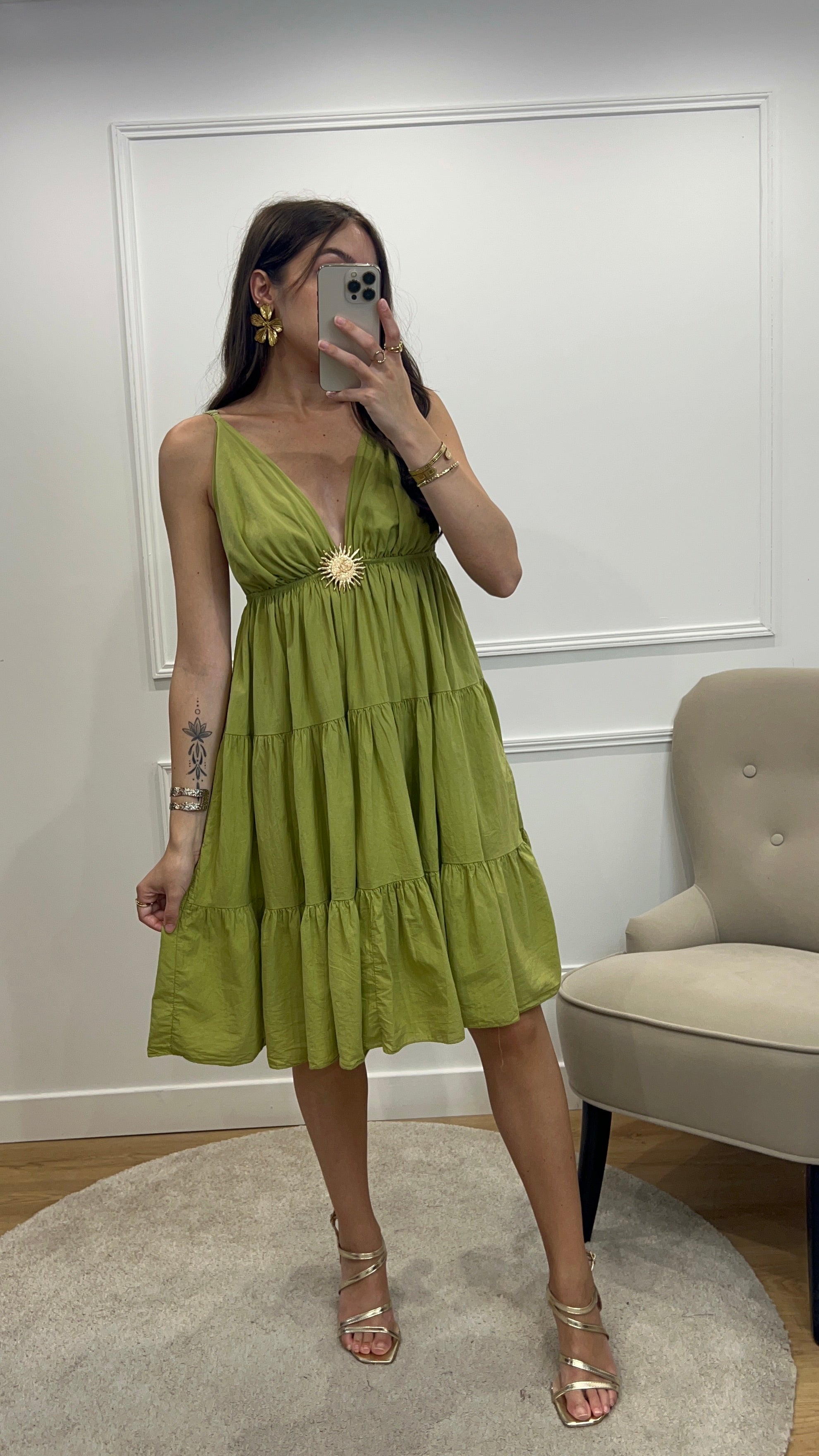 Robe SUN courte - Vert Anis