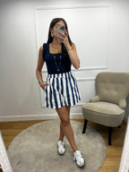 Short rayures - bleu