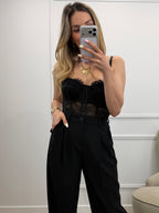 Top CORSET dentelle - Noir