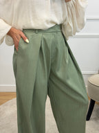 Pantalon à pinces Léon - Vert d'eau