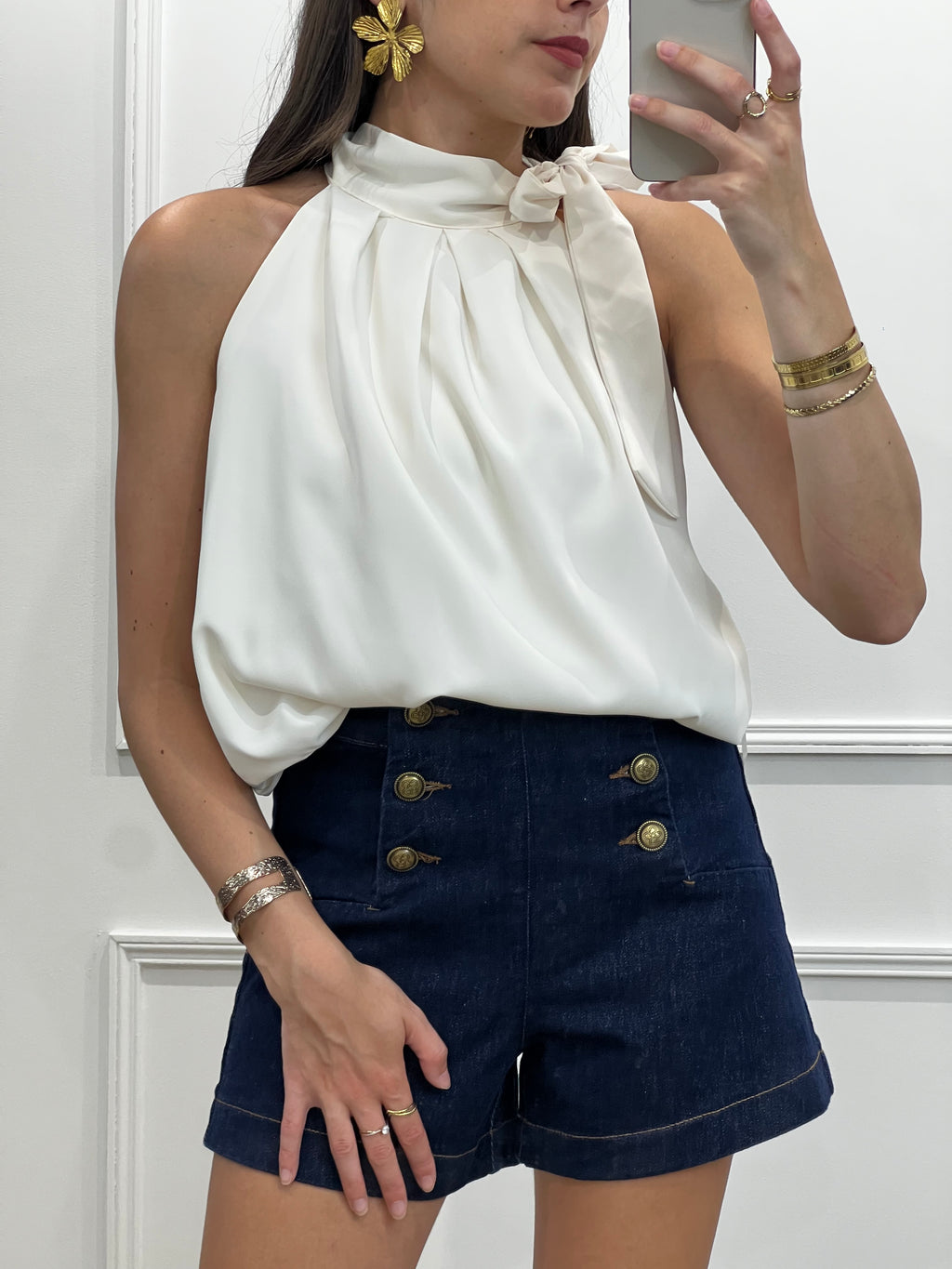 Short à pont ORAIJE - denim brut