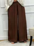Pantalon fluide satiné - Choco