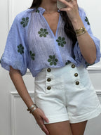 Blouse SUZANNE - Bleue