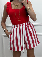 Short rayures - rouge