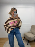 T-shirt New York - Beige & Chocolat
