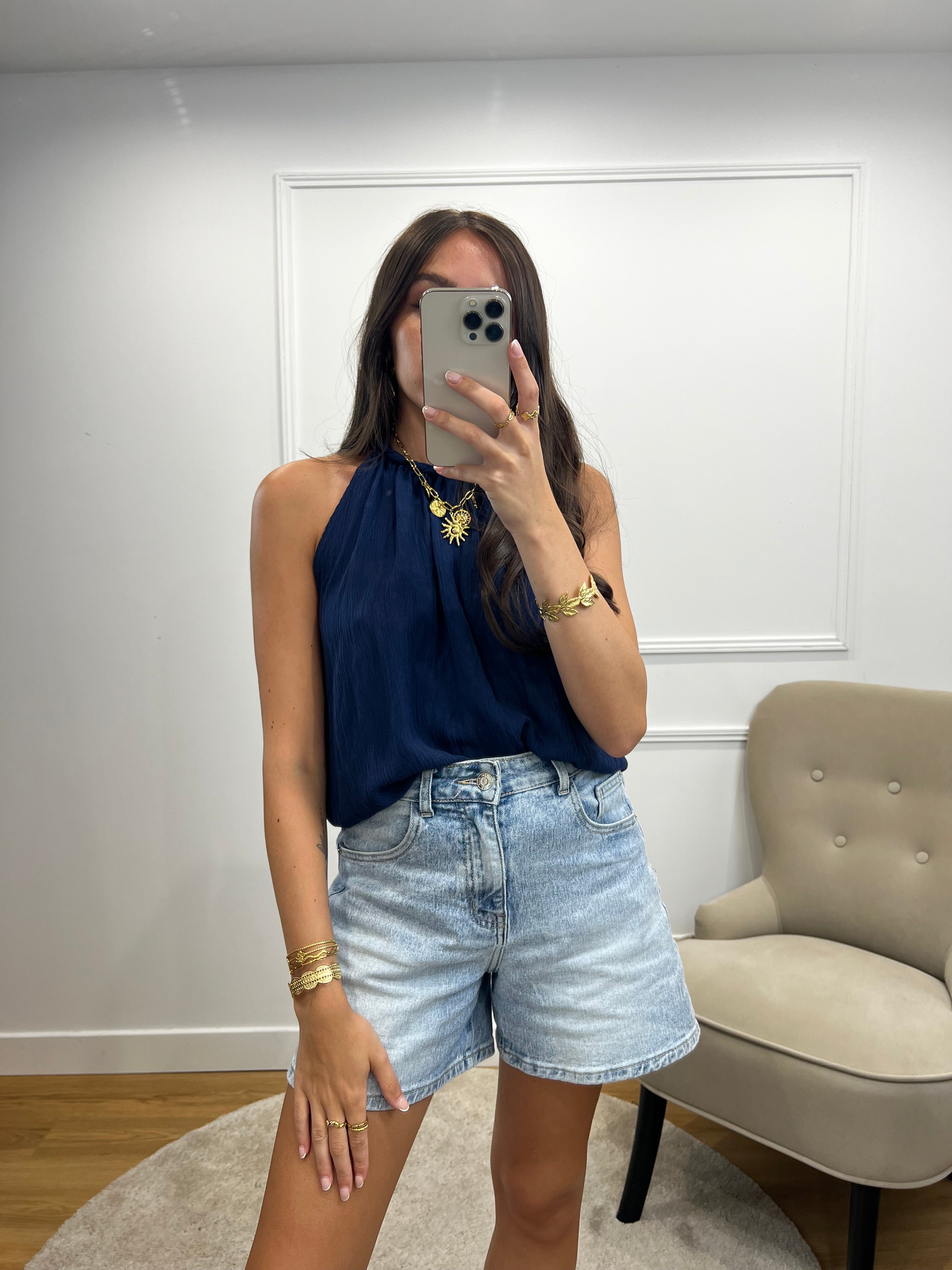 Top Alma - Bleu Marine