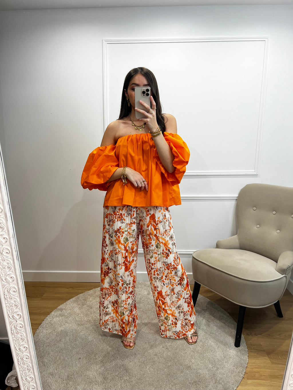 Top BARDOT - Orange