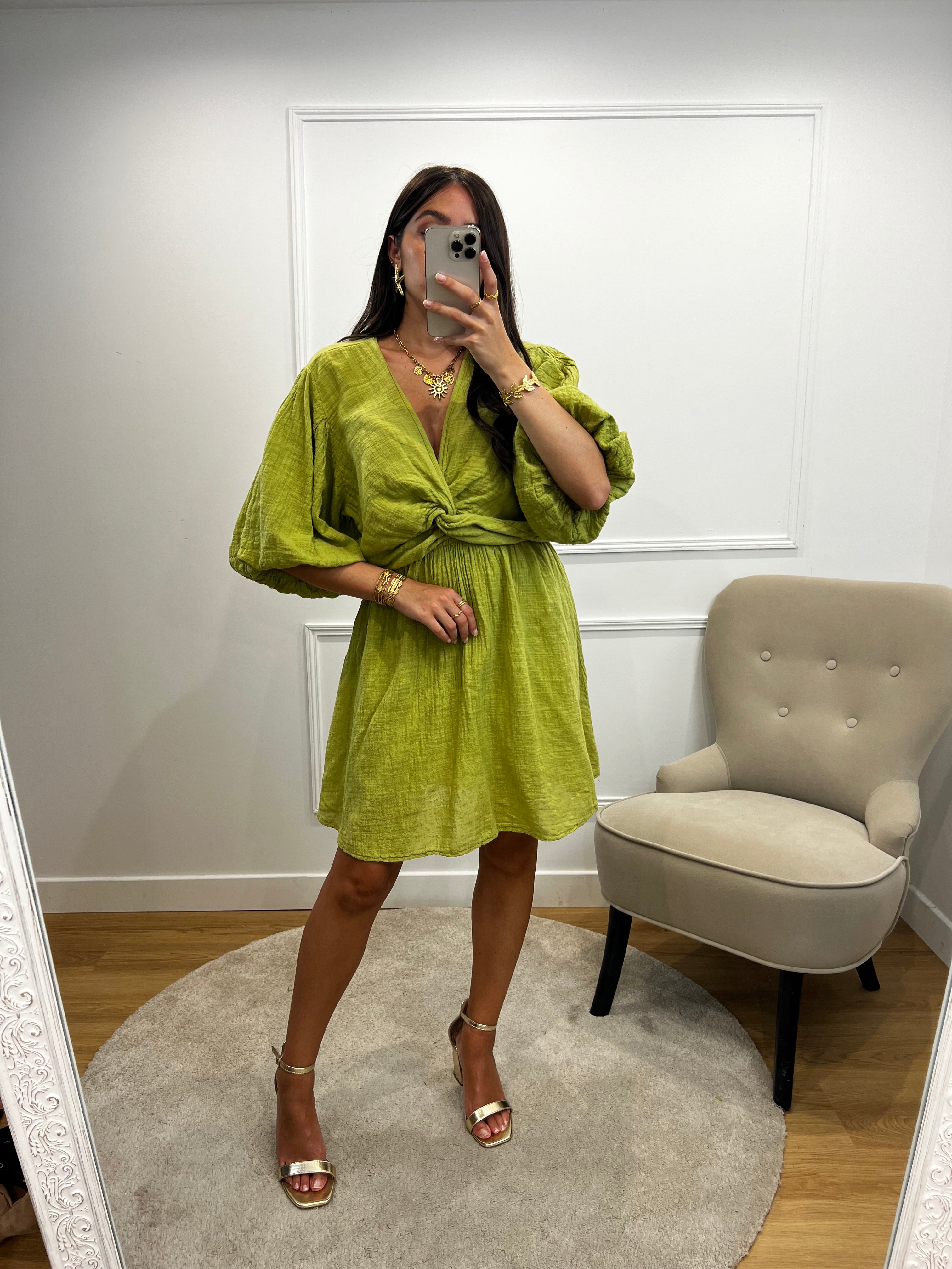 Robe Ambre - Vert olive