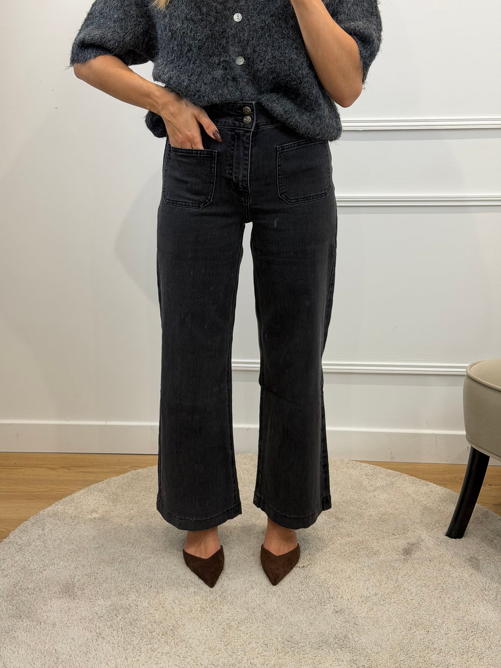 Jean WIDE LEG - GRIS
