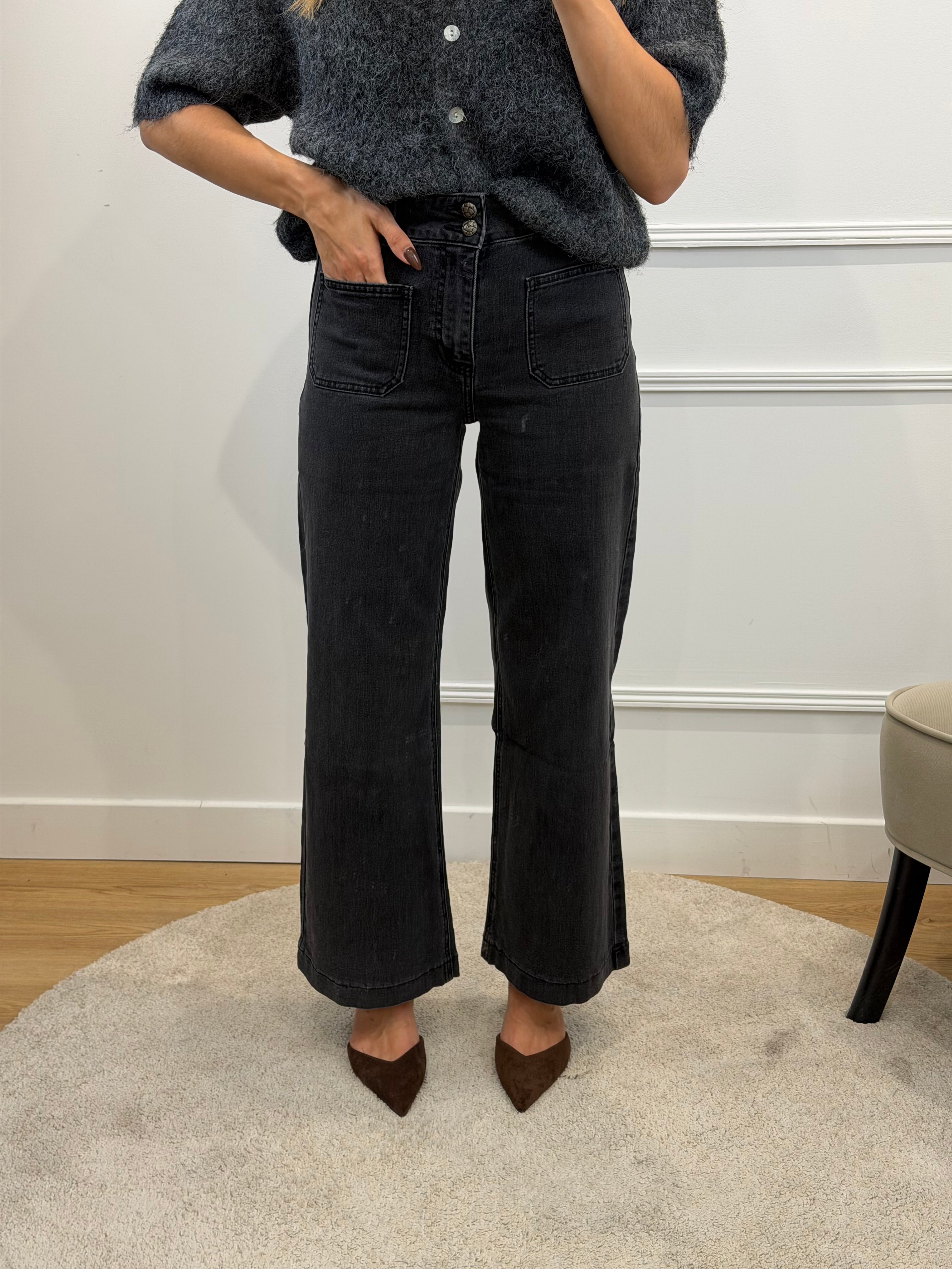Jean WIDE LEG - GRIS