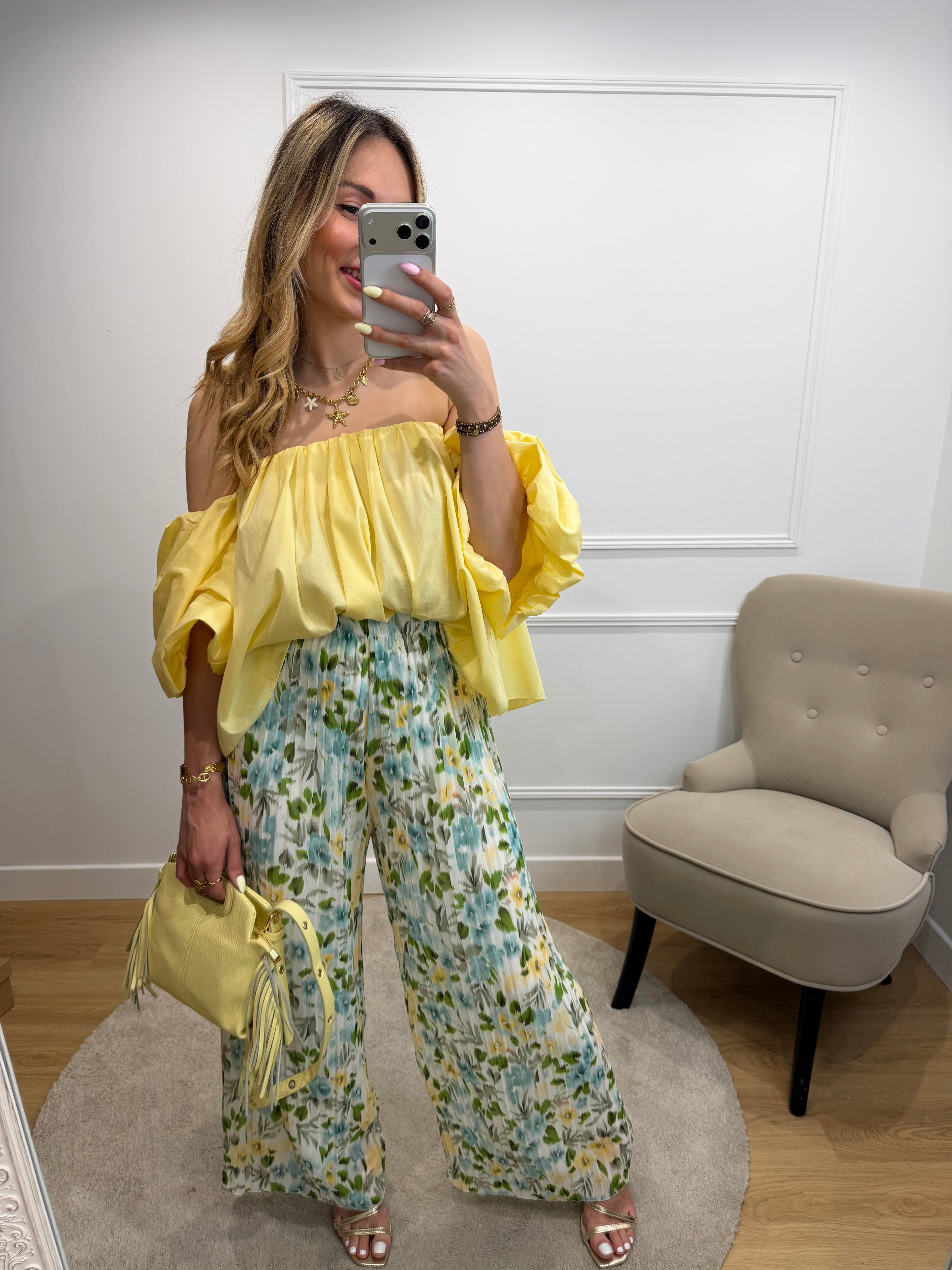 Top BARDOT - Jaune