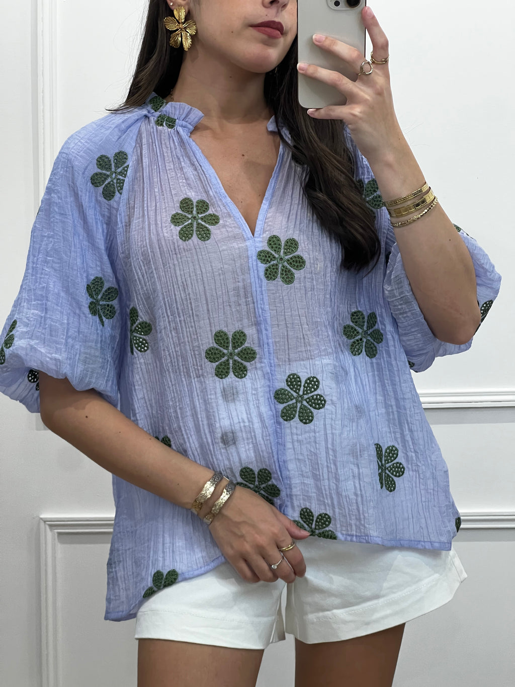 Blouse SUZANNE - Bleue