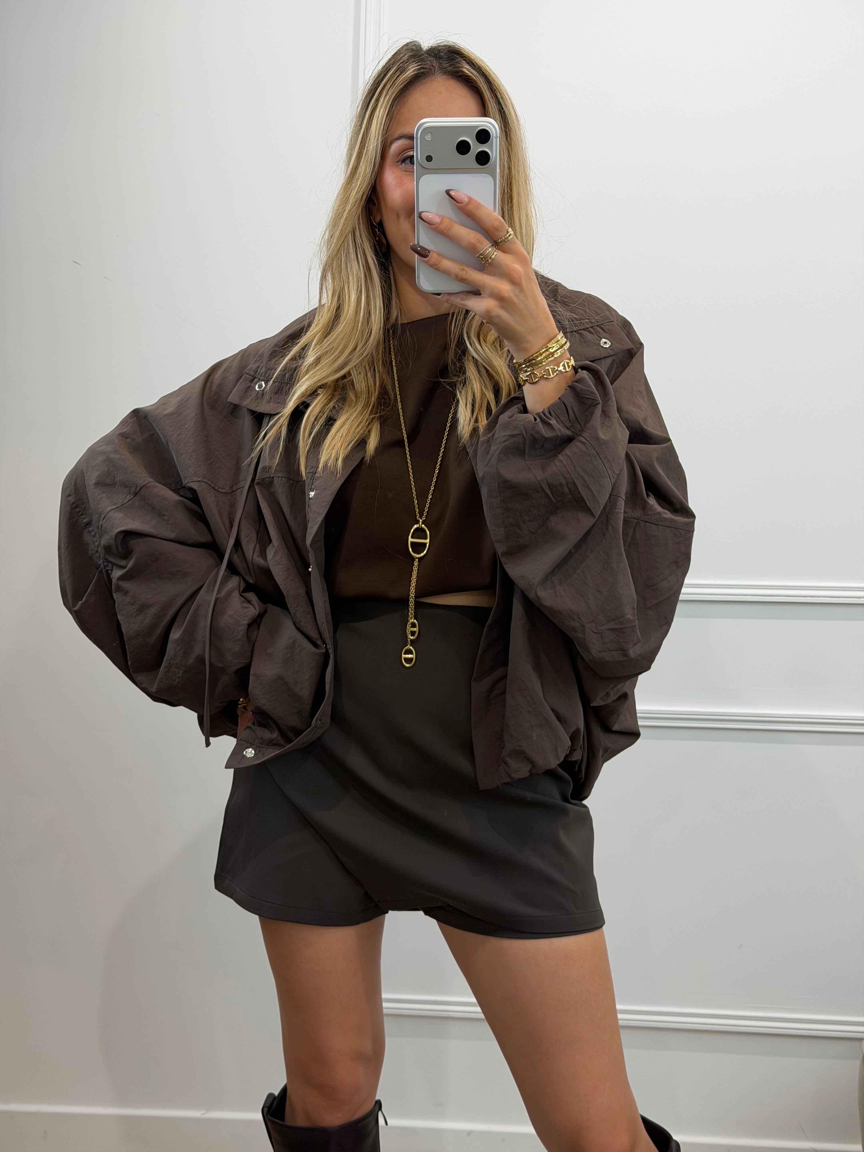 Jupe-short - MARRON GLACE