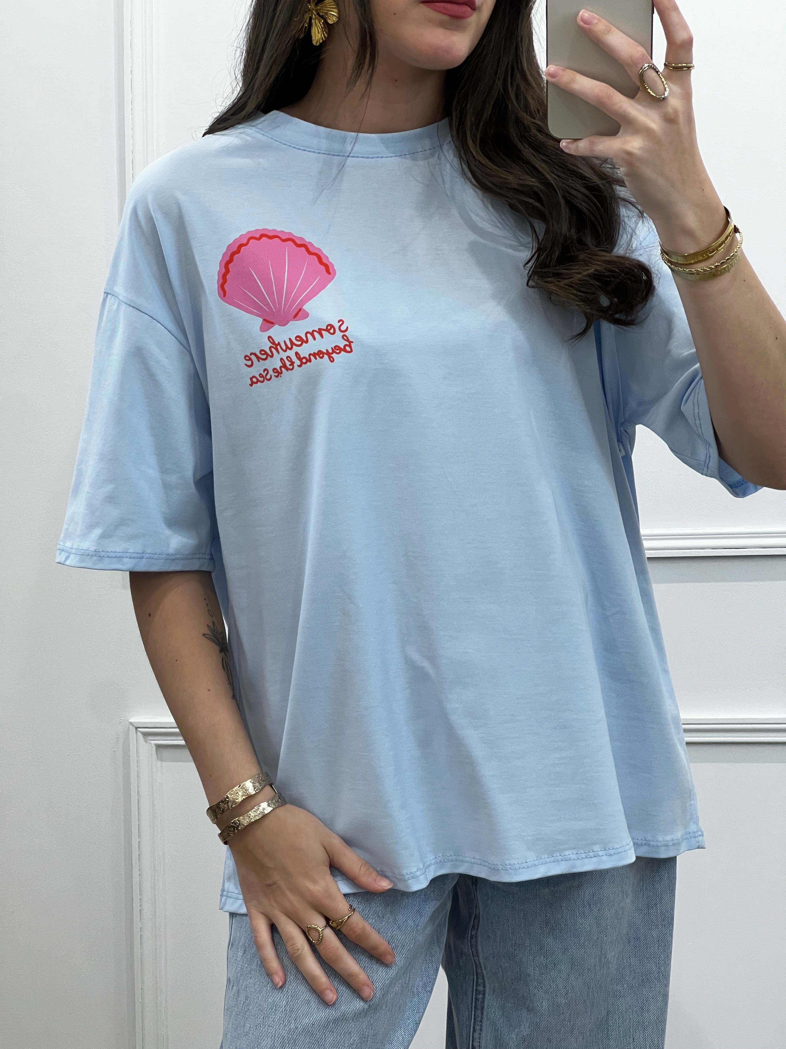 T-shirt THE SEA - Bleu pastel