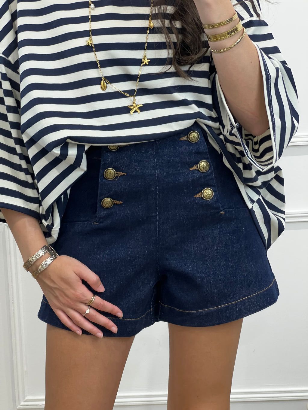 Short à pont ORAIJE - denim brut