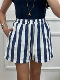 Short rayures - bleu