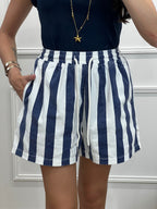 Short rayures - bleu