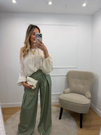 Pantalon à pinces Léon - Vert d'eau