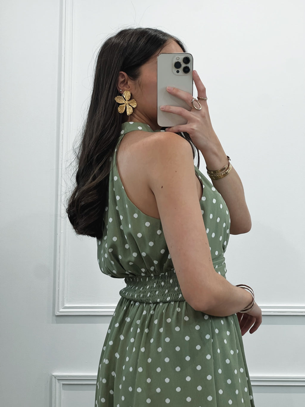Robe à pois MIA - Vert amande