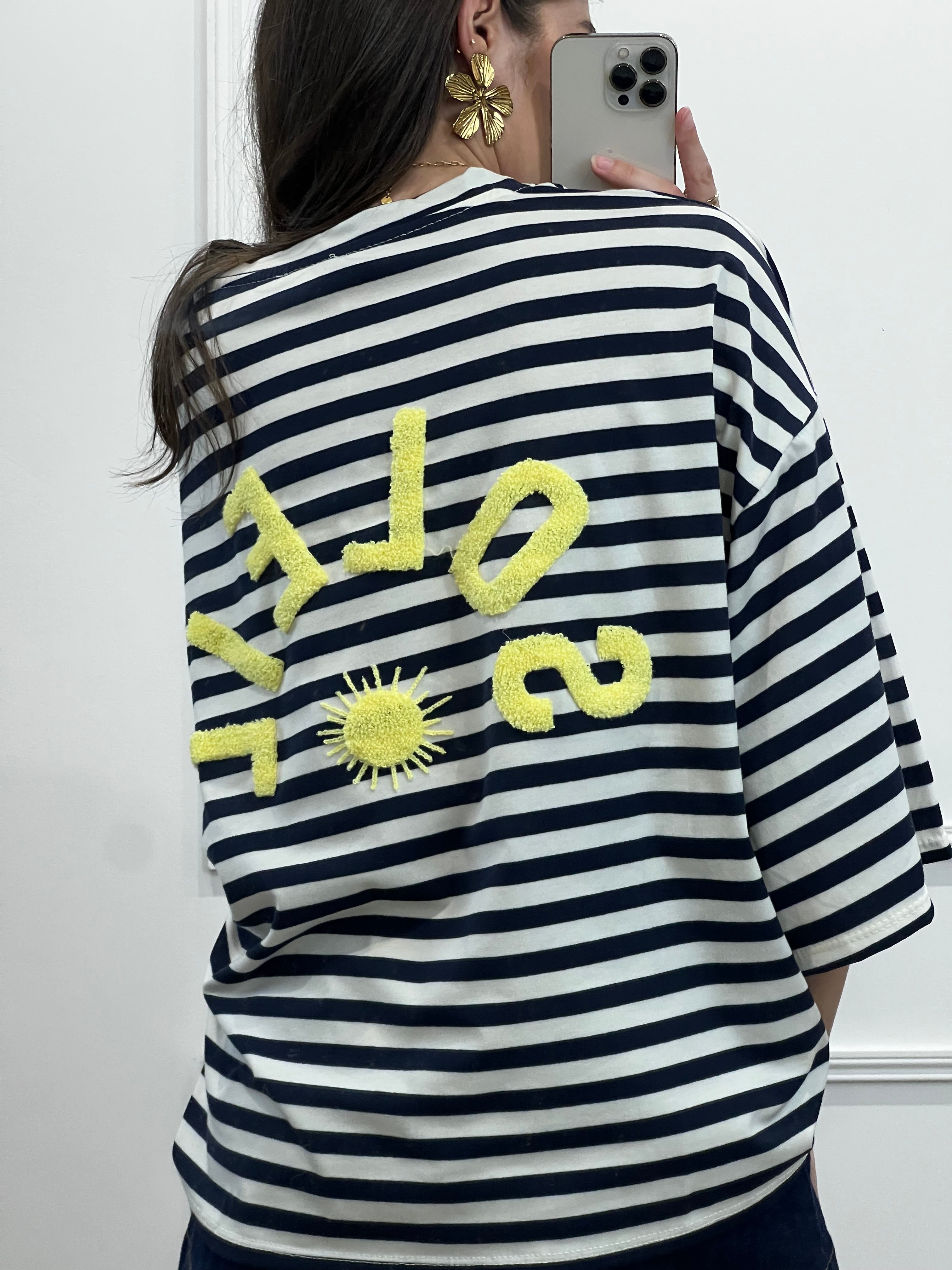 T-shirt marinière SOLEIL - marine