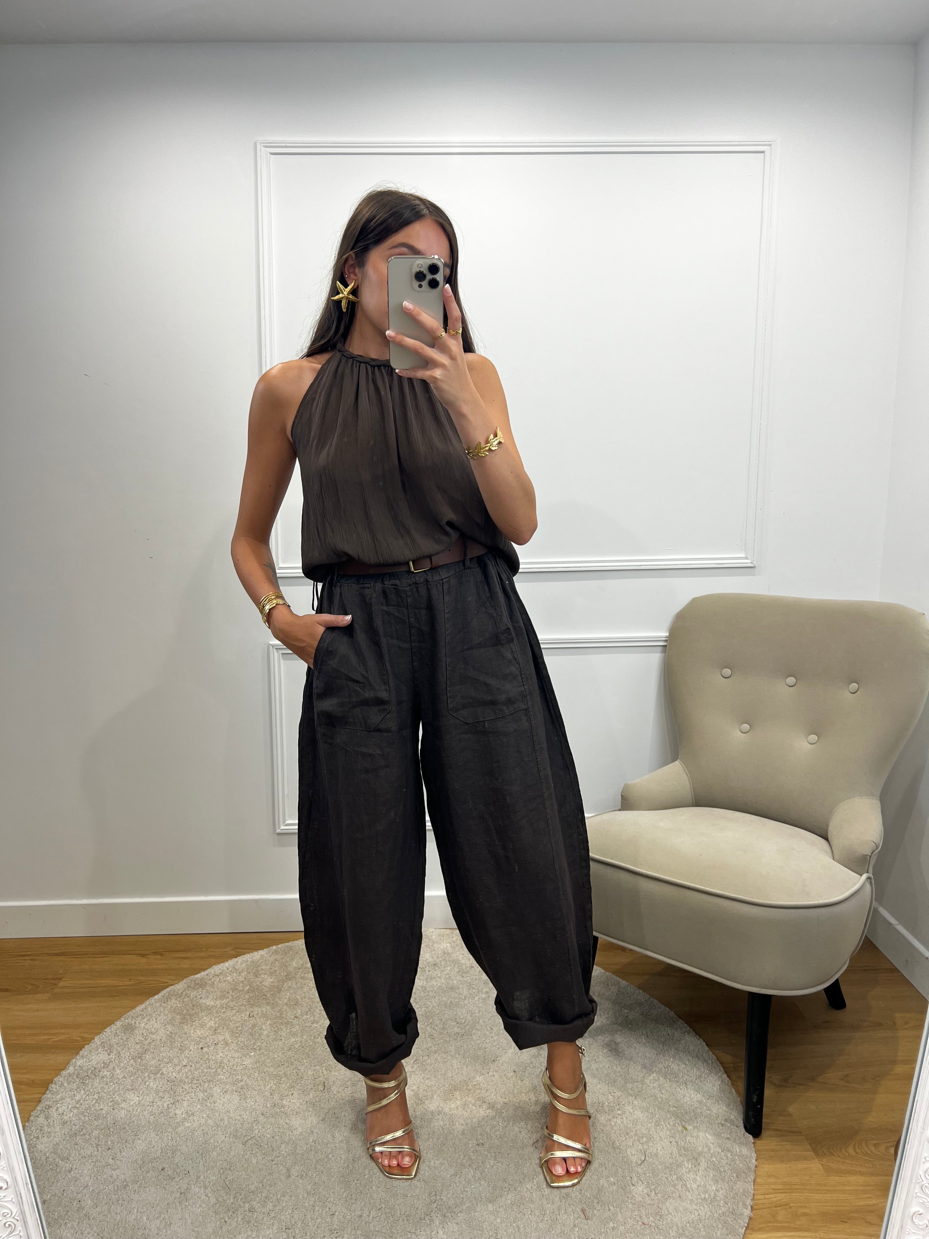 Pantalon Ballon Lin - Chocolat