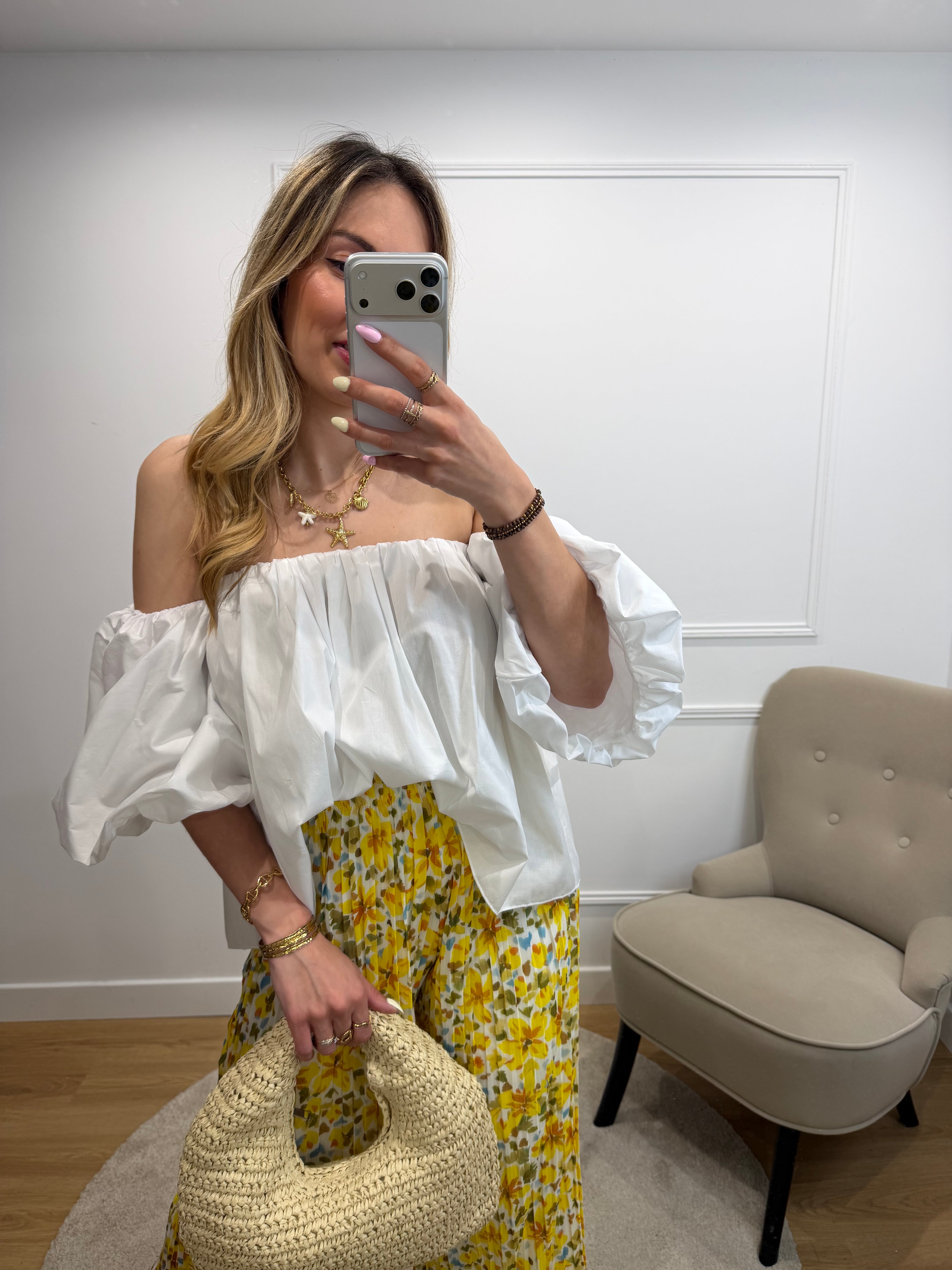 Top BARDOT - Blanc
