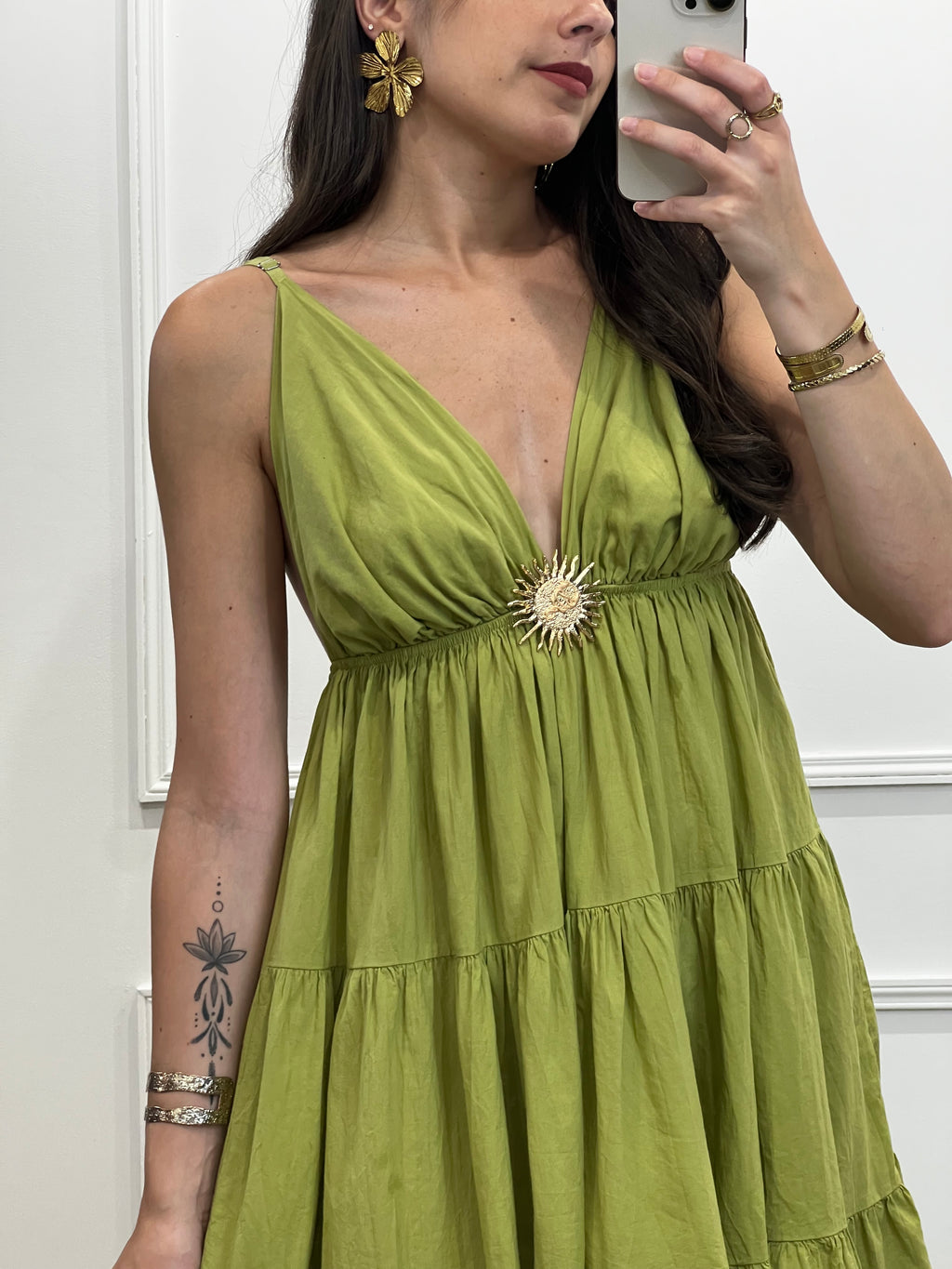 Robe SUN courte - Vert Anis