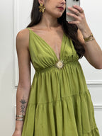 Robe SUN courte - Vert Anis