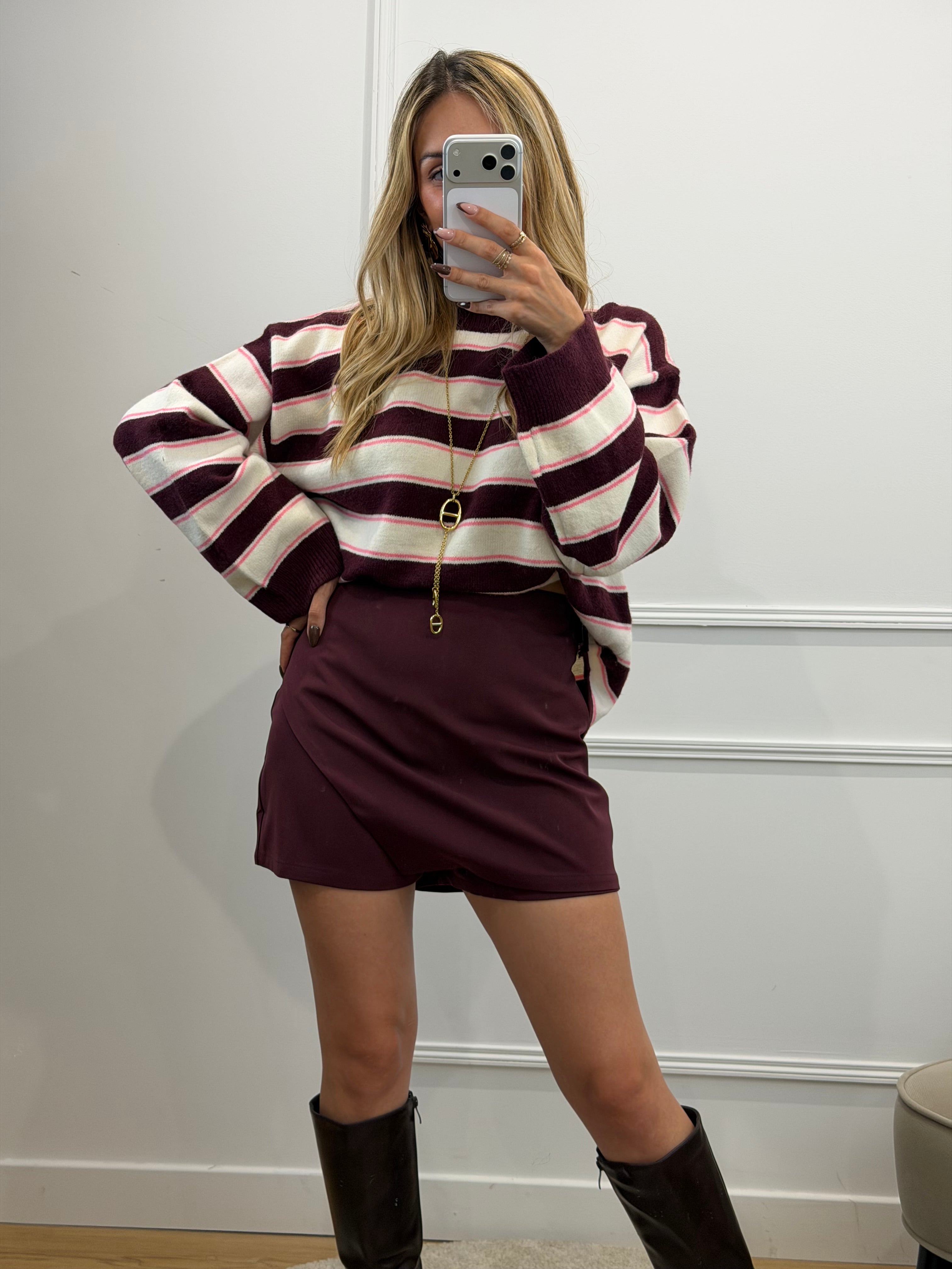 Jupe-short - BURGUNDY