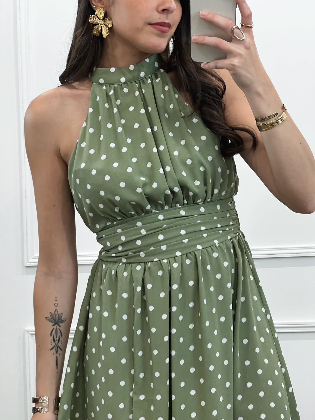 Robe à pois MIA - Vert amande