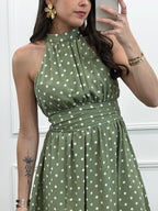 Robe à pois MIA - Vert amande