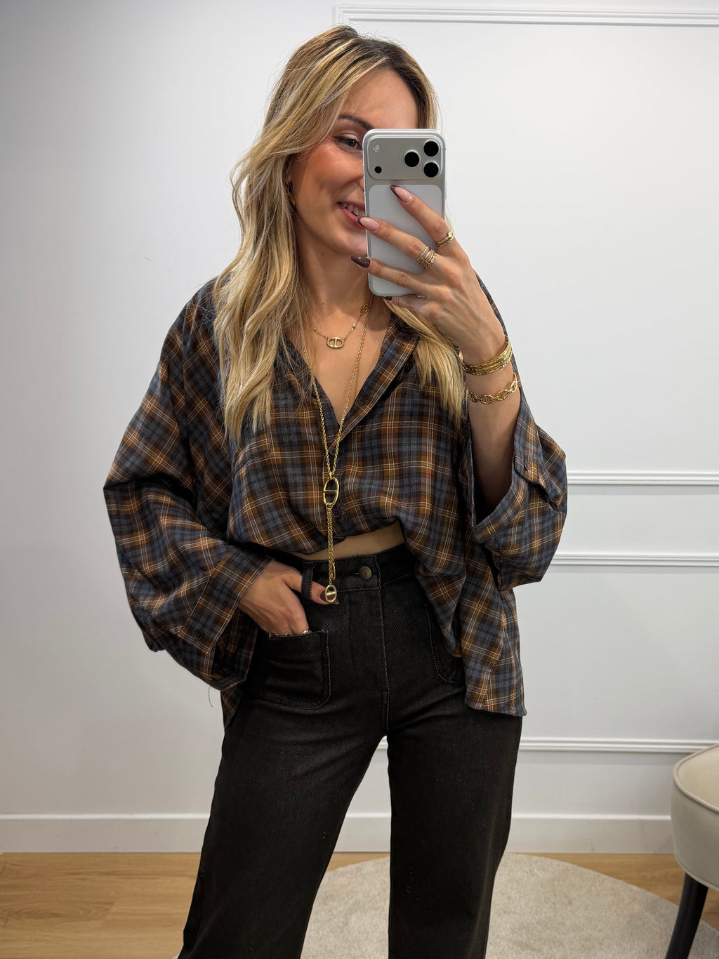 Chemise à carreaux oversize