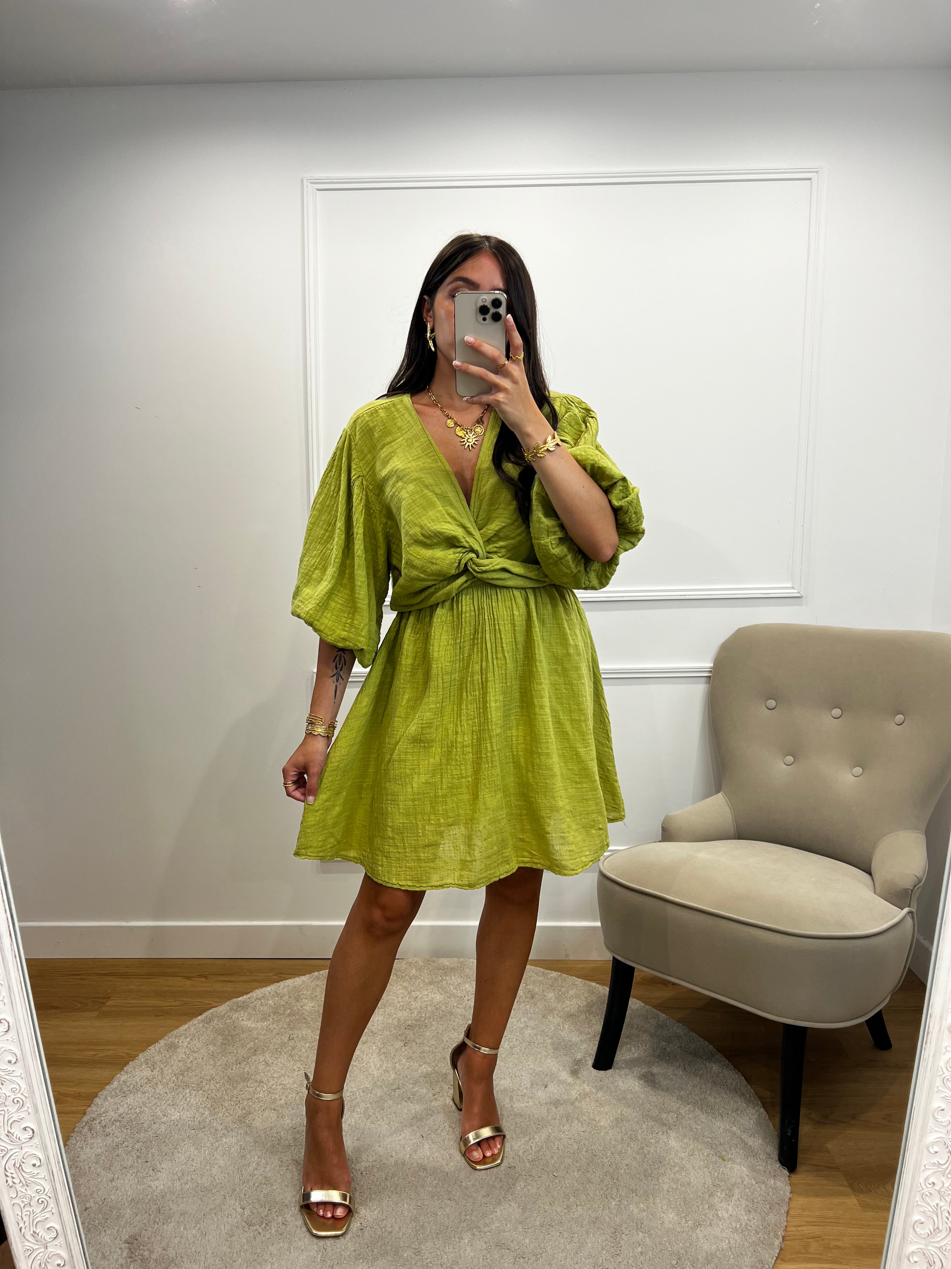 Robe Ambre - Vert olive
