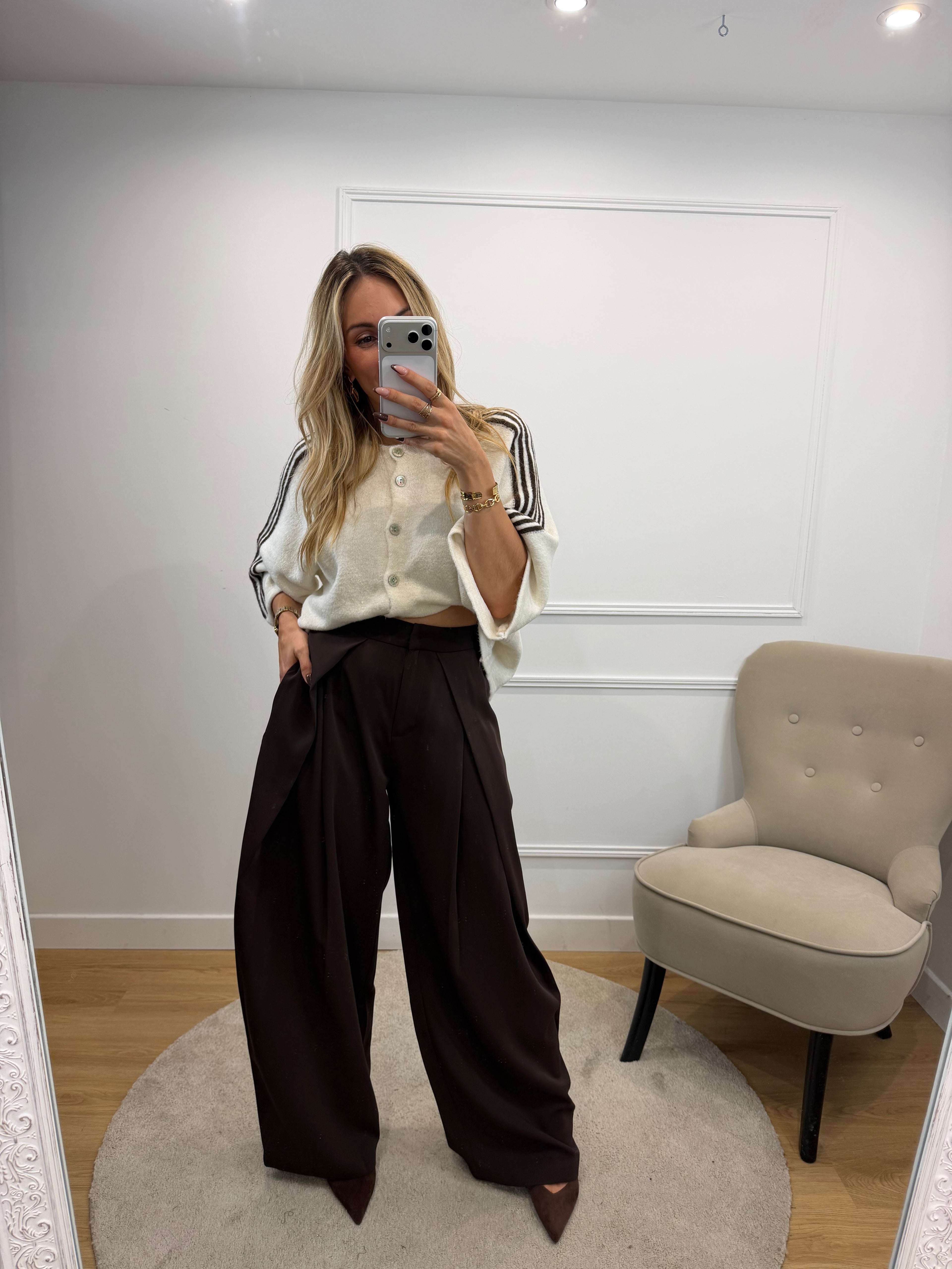 Pantalon tailleur coupe ballon - CHOCO