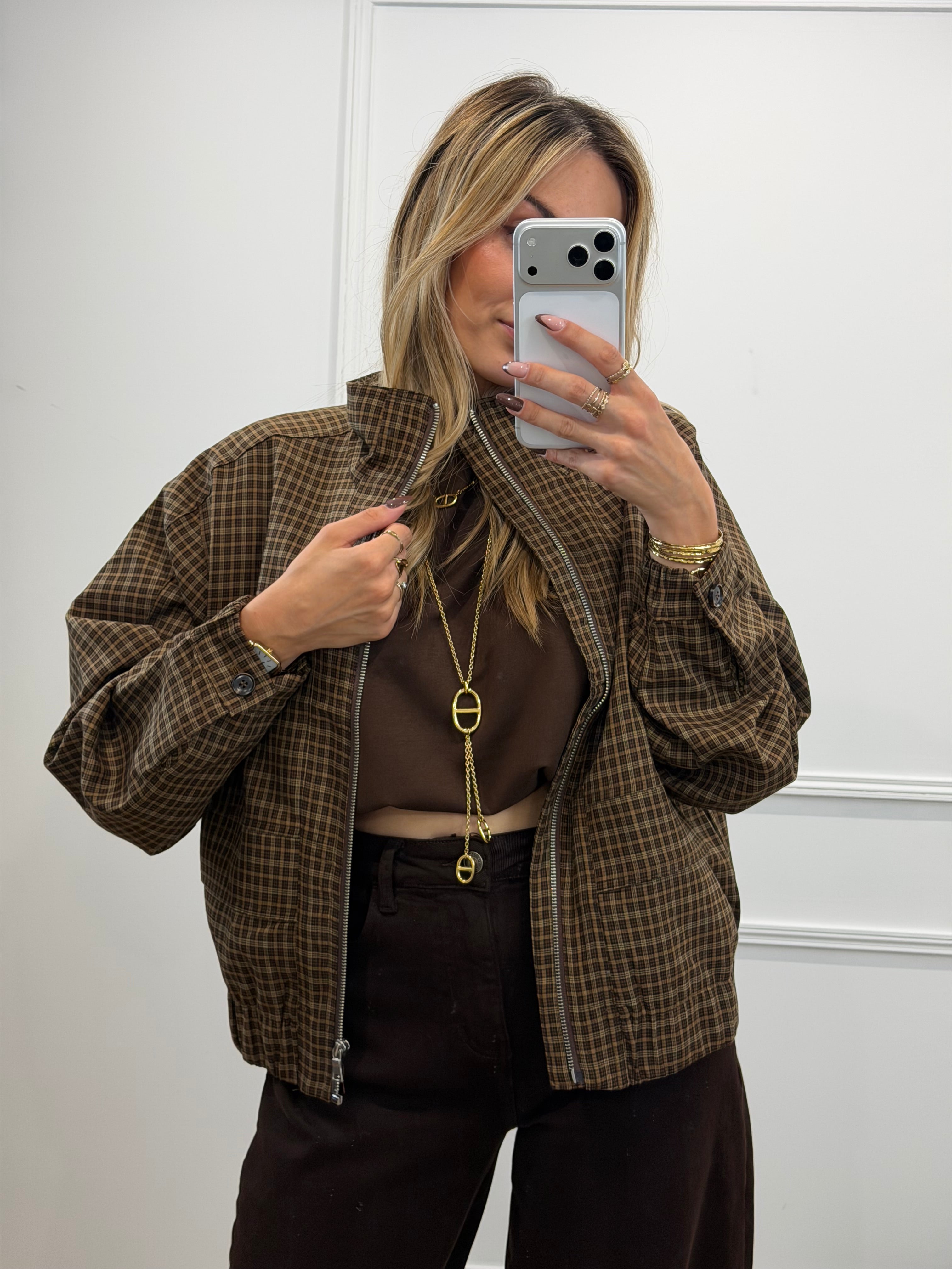 Veste motifs à carreaux