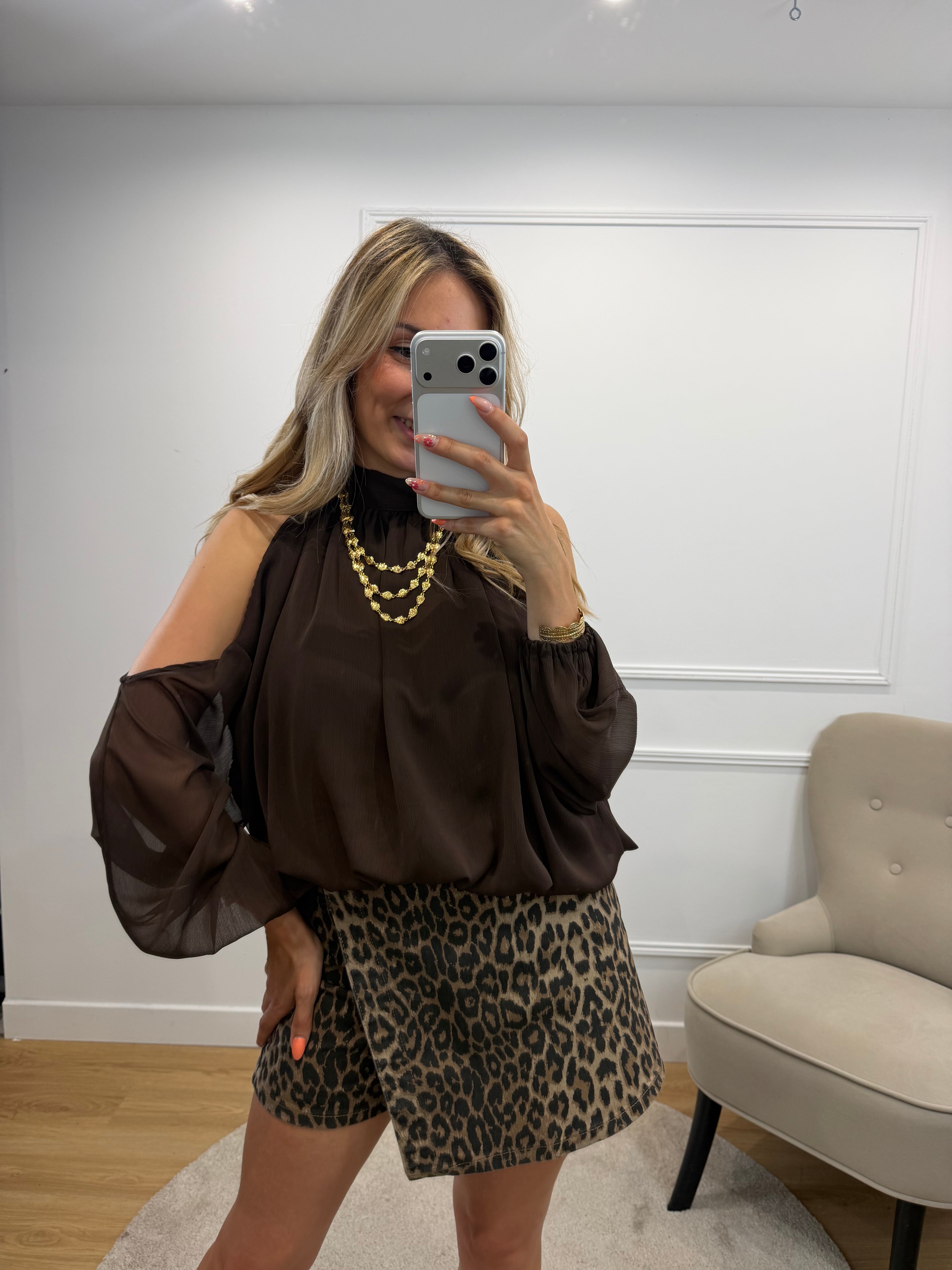 Jupe short léopard