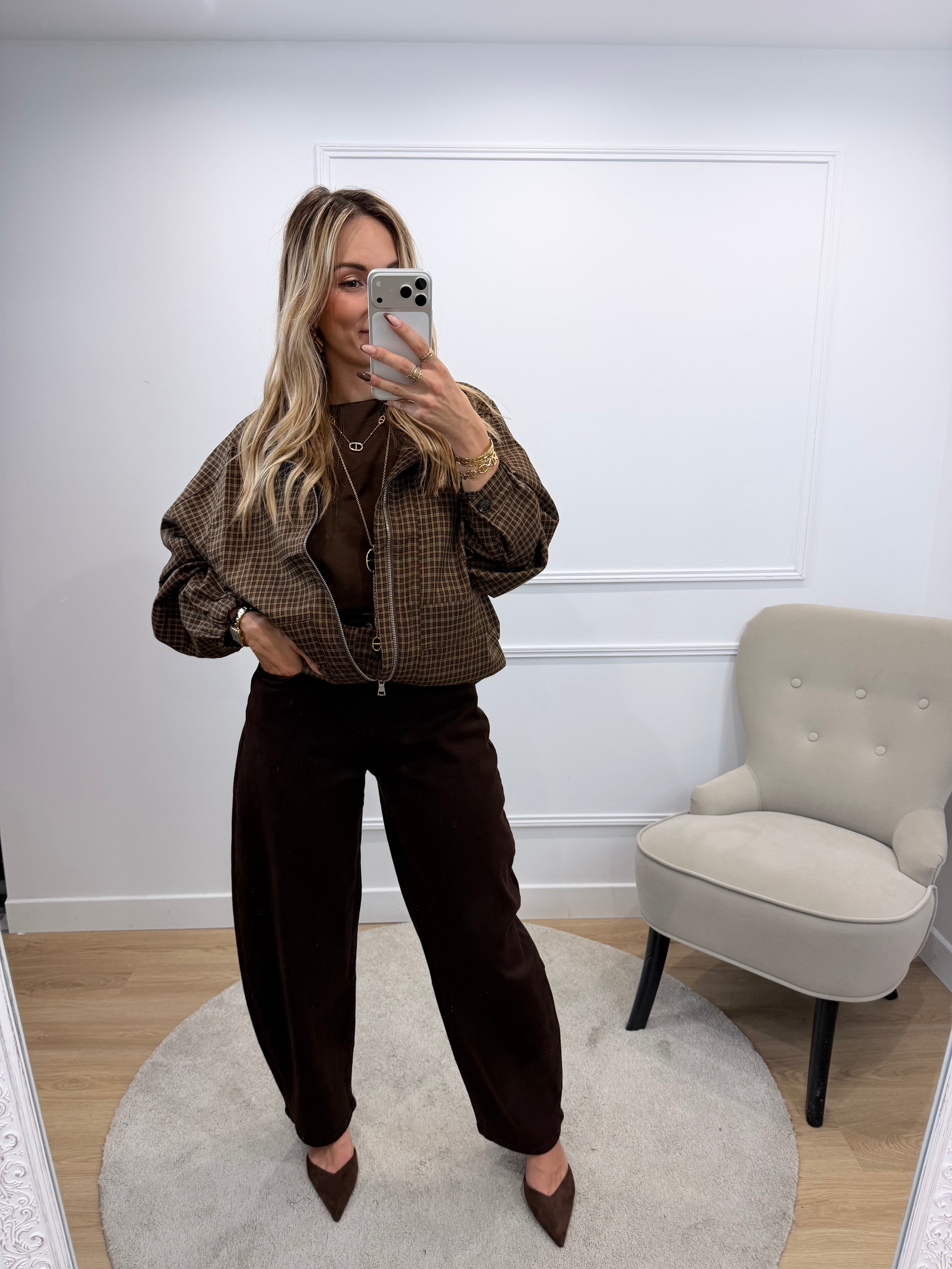 Veste motifs à carreaux