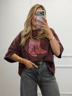 T-shirt Santiags - Bordeau