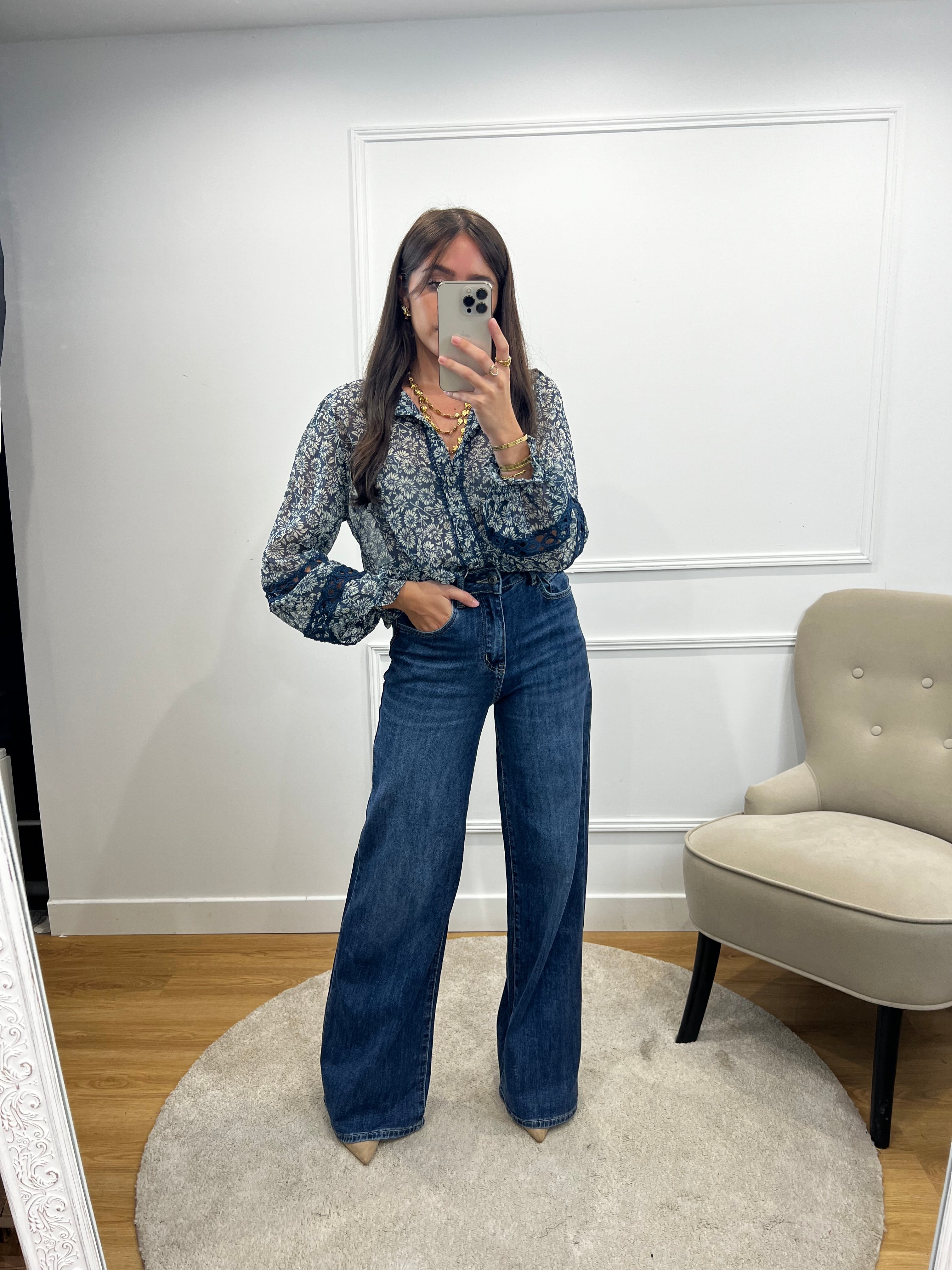 Blouse Amanda - Bleu marine