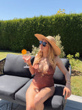 Maillot de bain SOLEA - Marron irisé une pièce