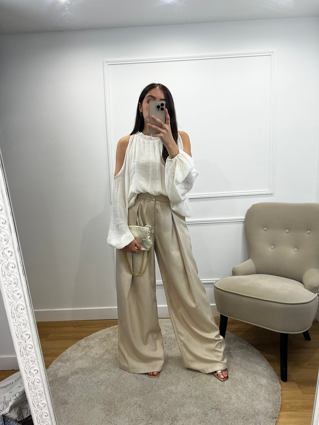 Pantalon à pinces Léon - Beige