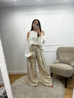 Pantalon à pinces Léon - Beige