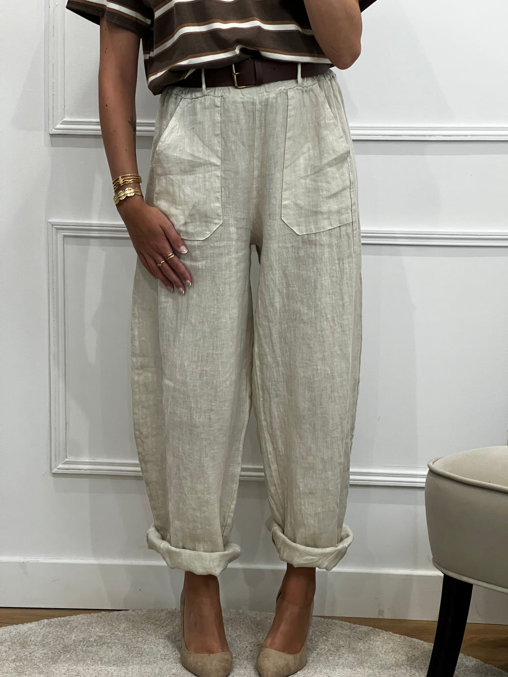 Pantalon Ballon Lin - Beige
