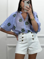 Blouse SUZANNE - Bleue